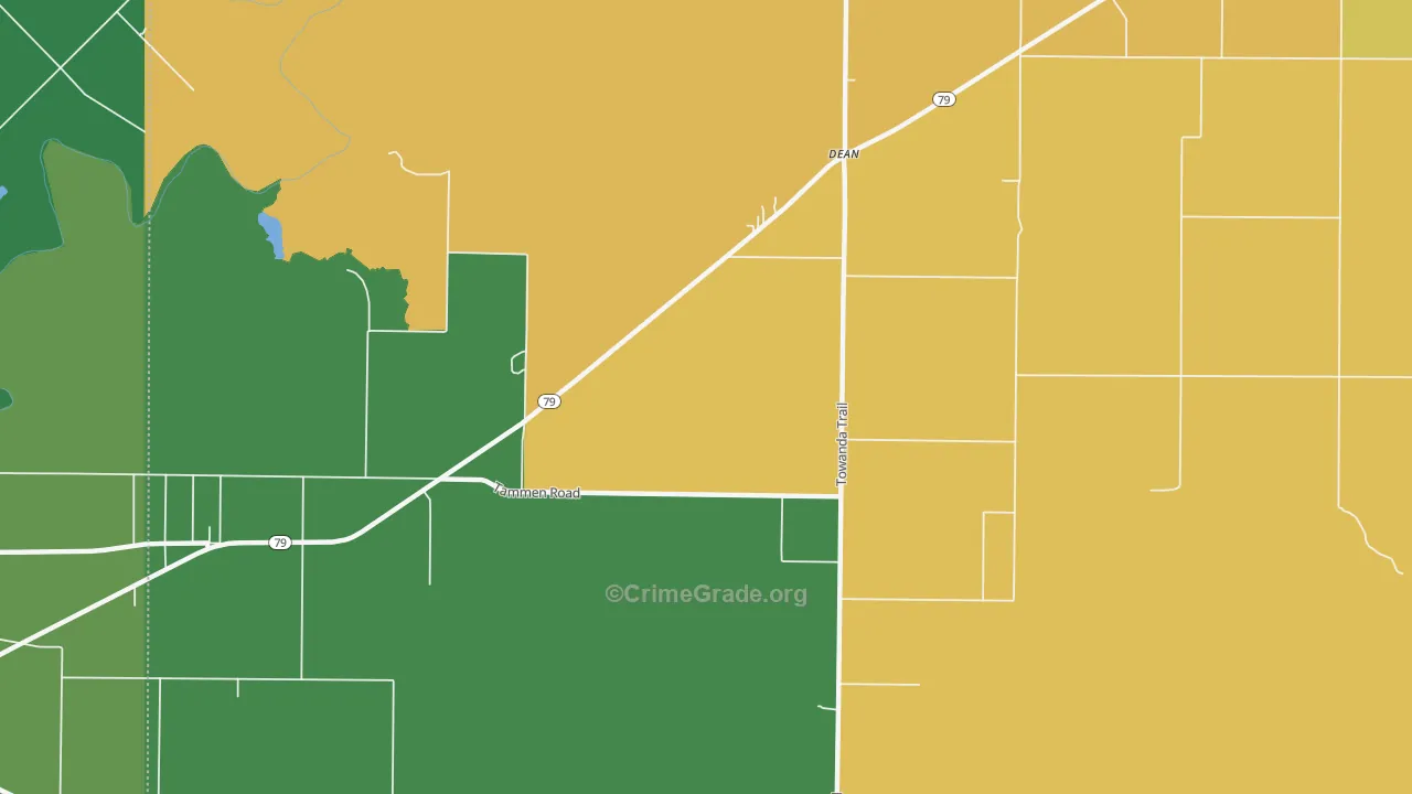 Dean, TX Map of Murder Rates