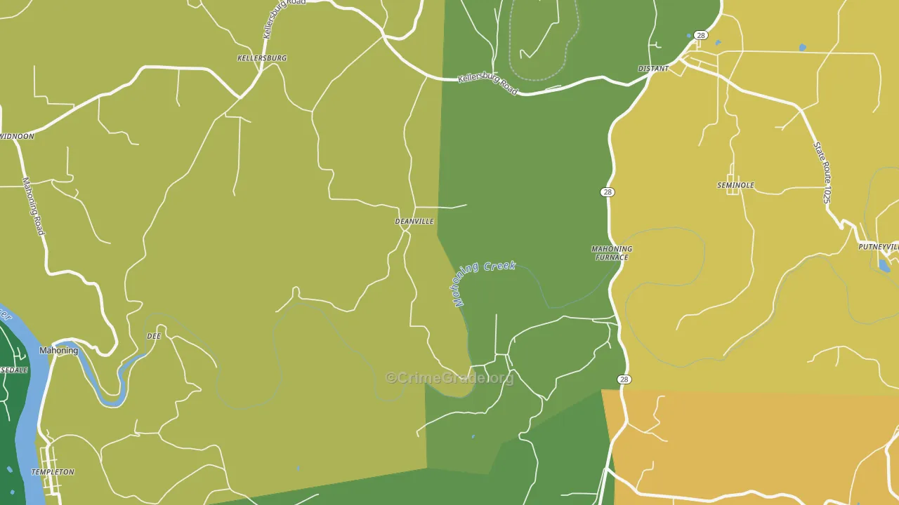 Deanville, PA Map of Murder Rates