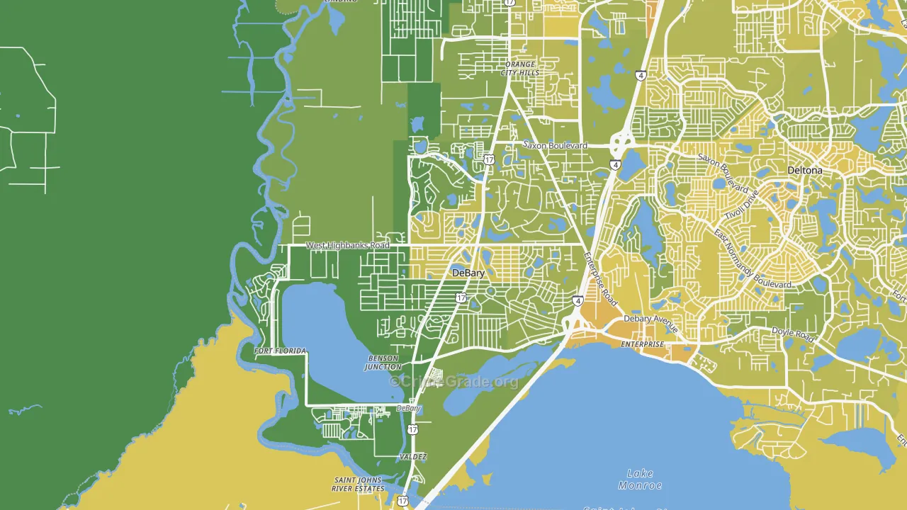 DeBary, FL Map of Murder Rates