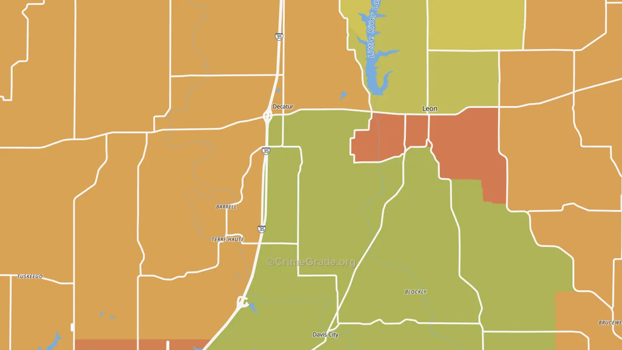 Decatur County, IA Map of Murder Rates