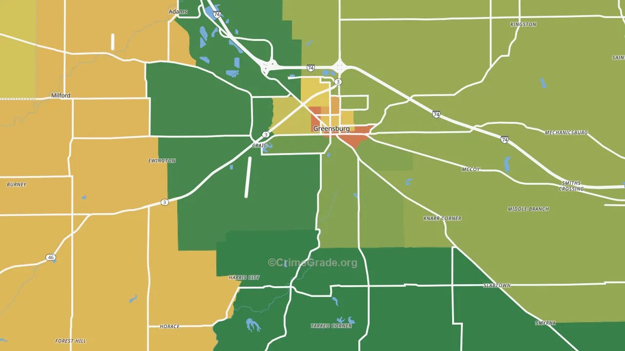 Decatur County, IN Map of Murder Rates
