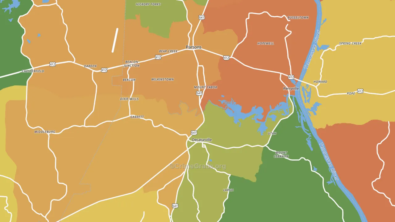 Decatur County, TN Map of Murder Rates