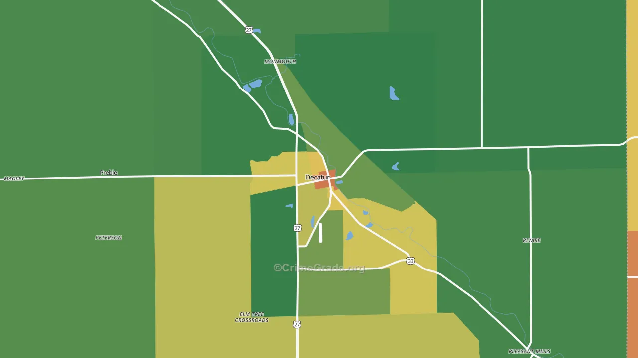 Decatur, IN Map of Murder Rates