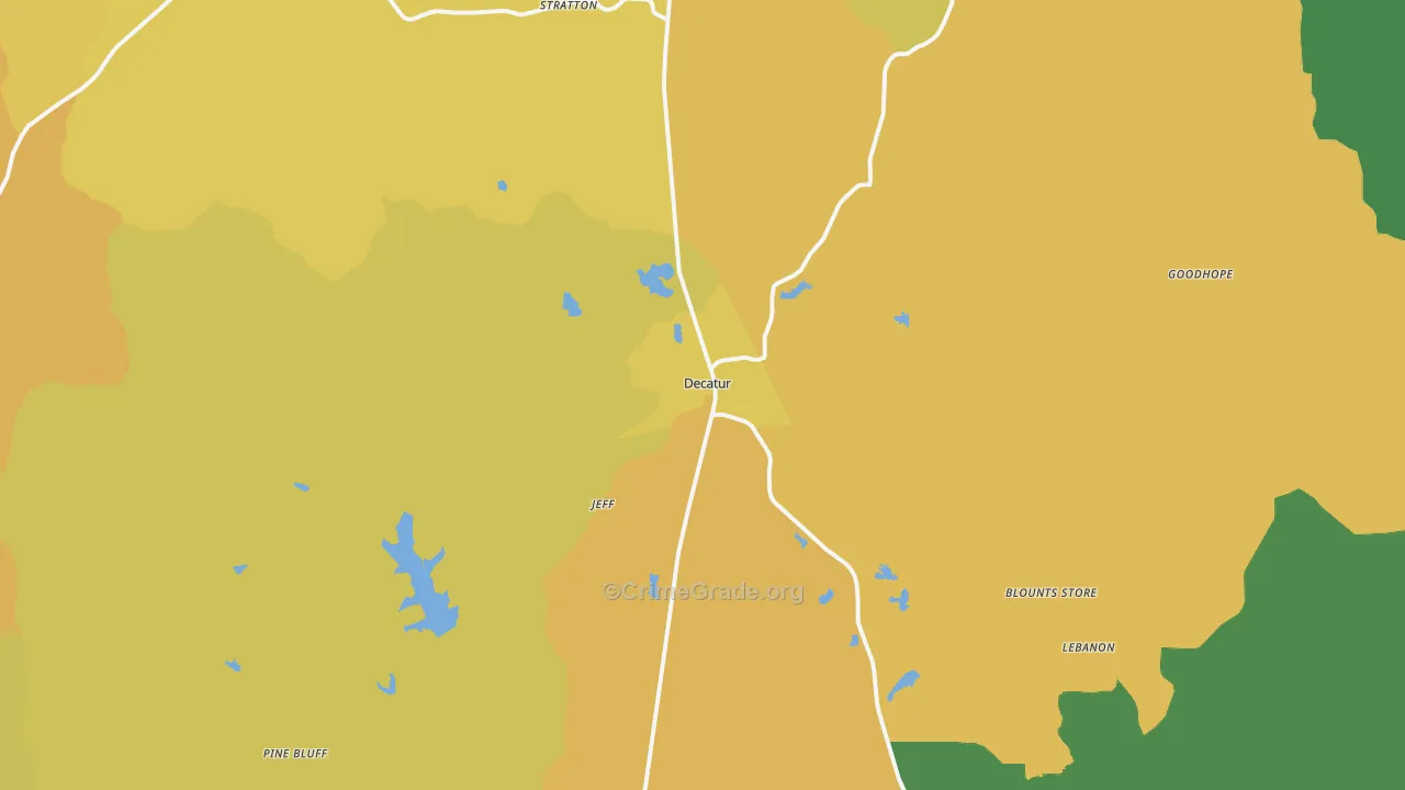 Decatur, MS Map of Murder Rates