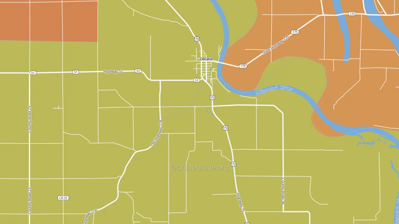Decatur, NE Map of Murder Rates