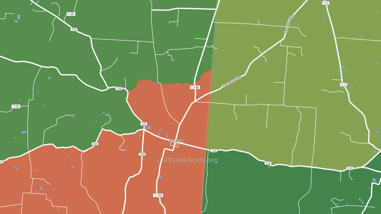 Decatur, OH Map of Murder Rates