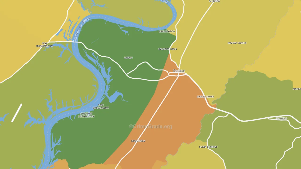 Decatur, TN Map of Murder Rates
