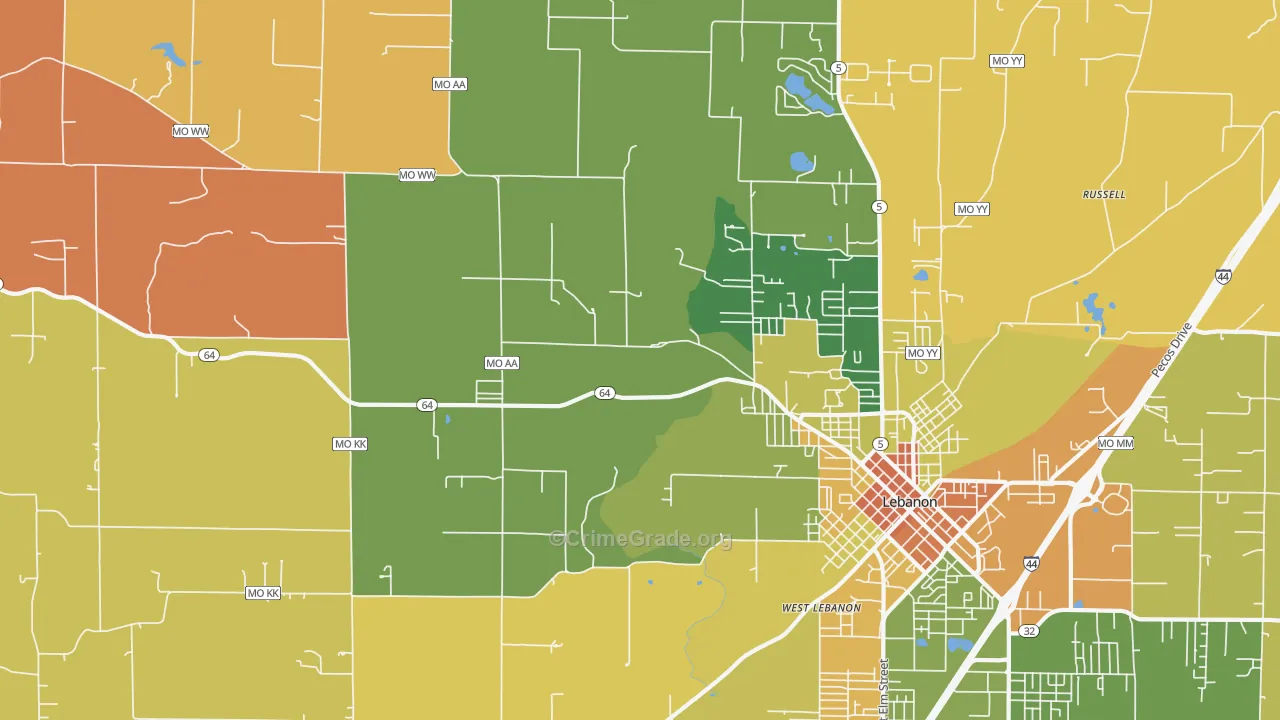 Decaturville, MO Map of Murder Rates