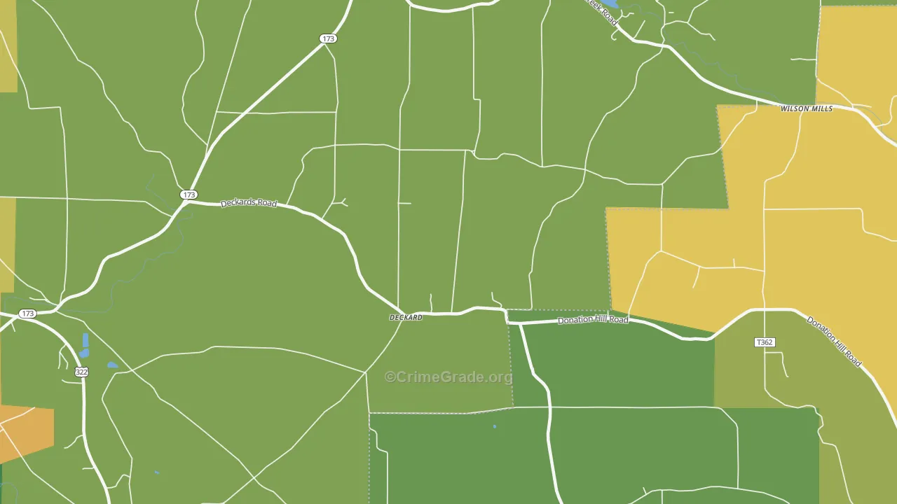 Deckard, PA Map of Murder Rates