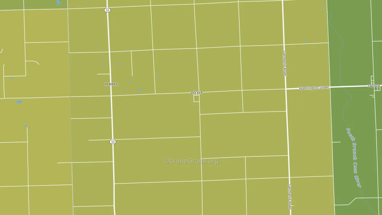 Decker, MI Map of Murder Rates