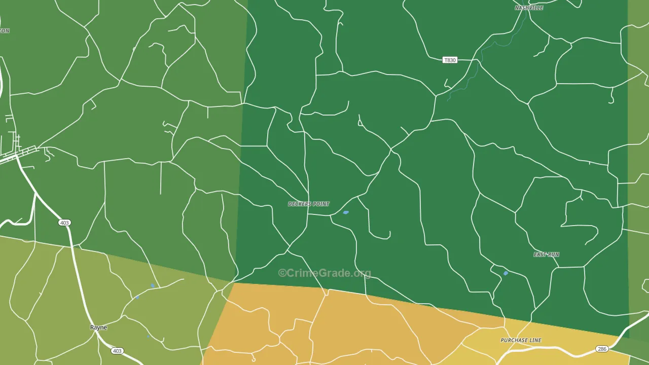Deckers Point, PA Map of Murder Rates