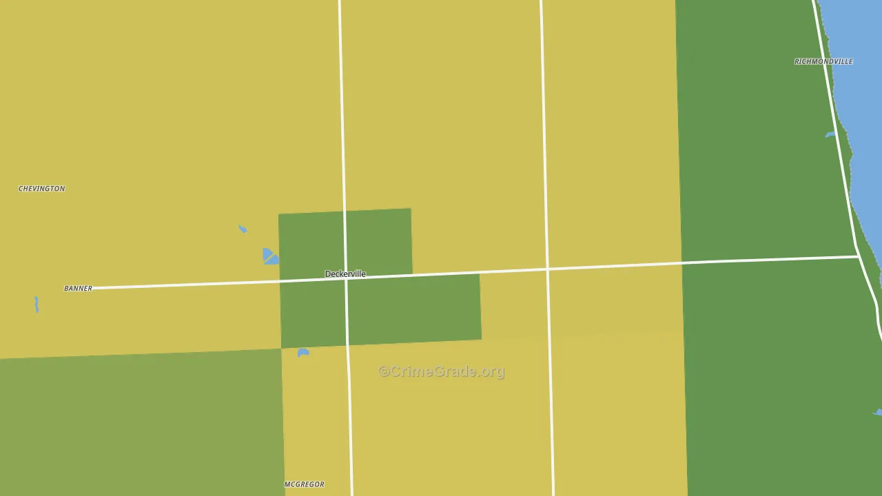 Deckerville, MI Map of Murder Rates