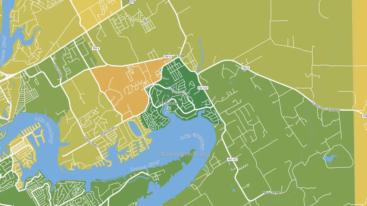 DeCordova, TX Map of Murder Rates