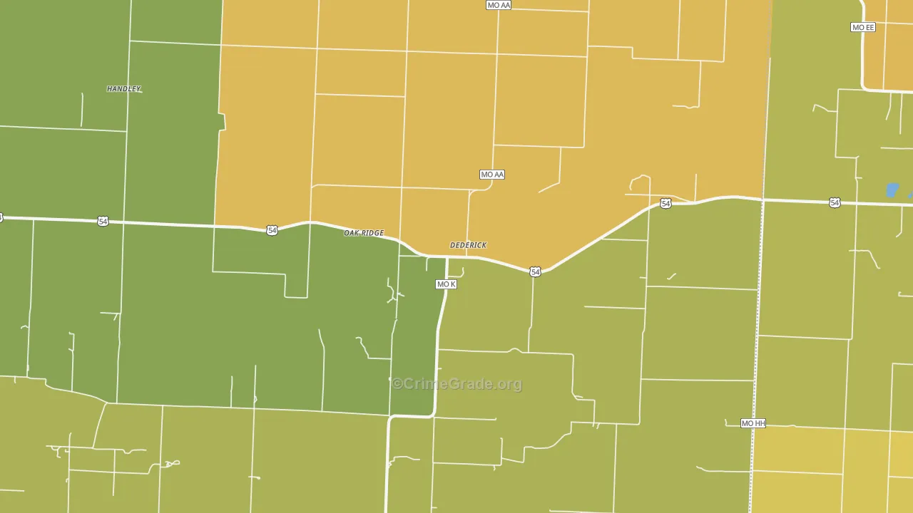 Dederick, MO Map of Murder Rates