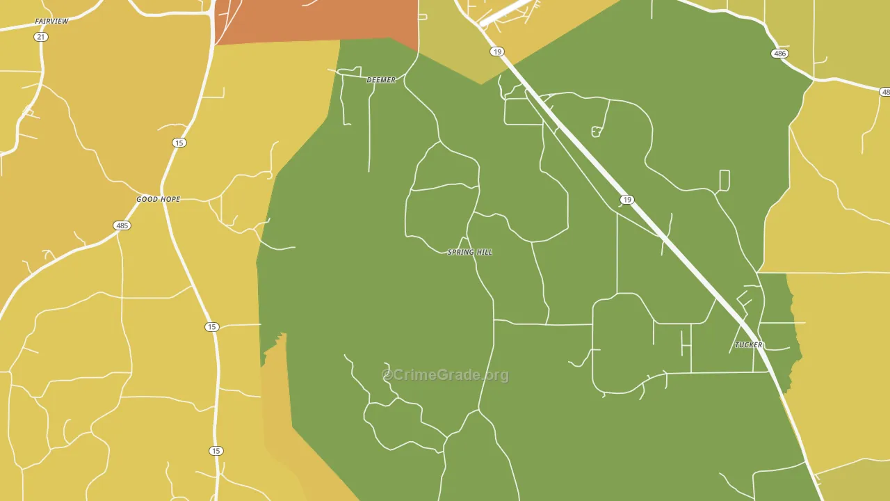 Deemer, MS Map of Murder Rates