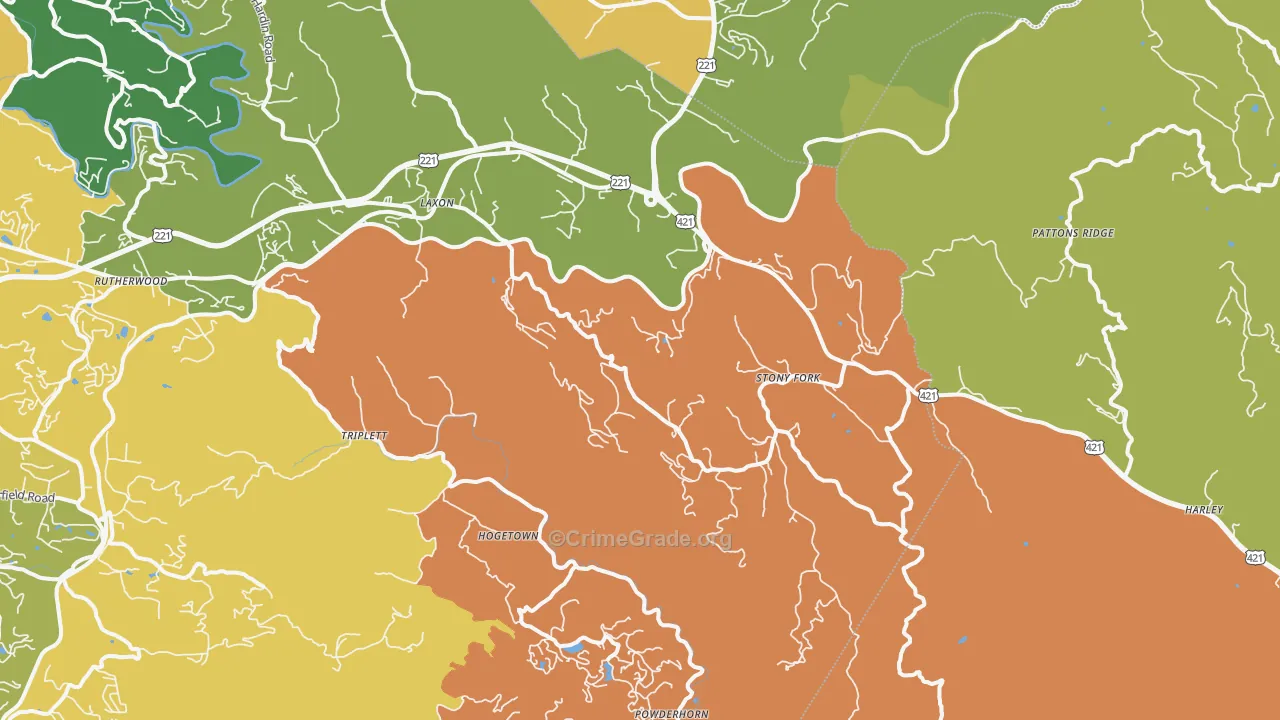 Deep Gap, NC Map of Murder Rates