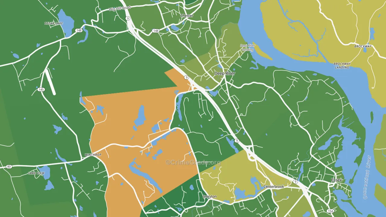 Deep River, CT Map of Murder Rates