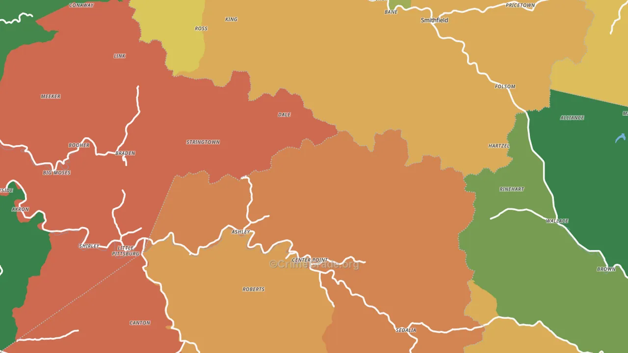 Deep Valley, WV Map of Murder Rates