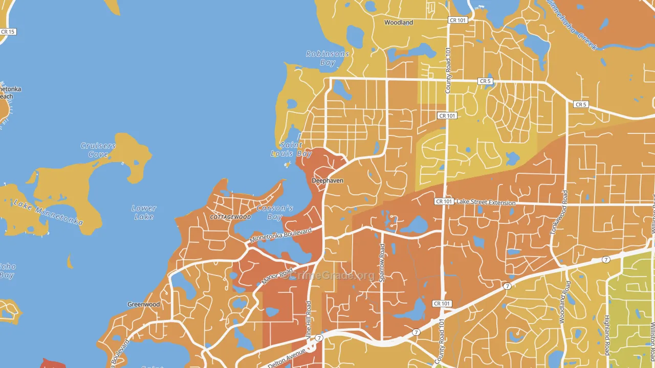 Deephaven, MN Map of Murder Rates