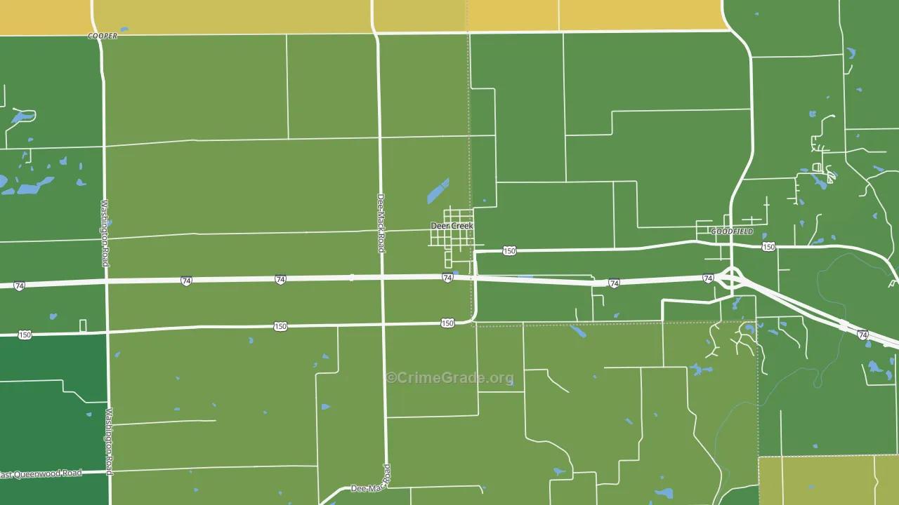 Deer Creek, IL Map of Murder Rates