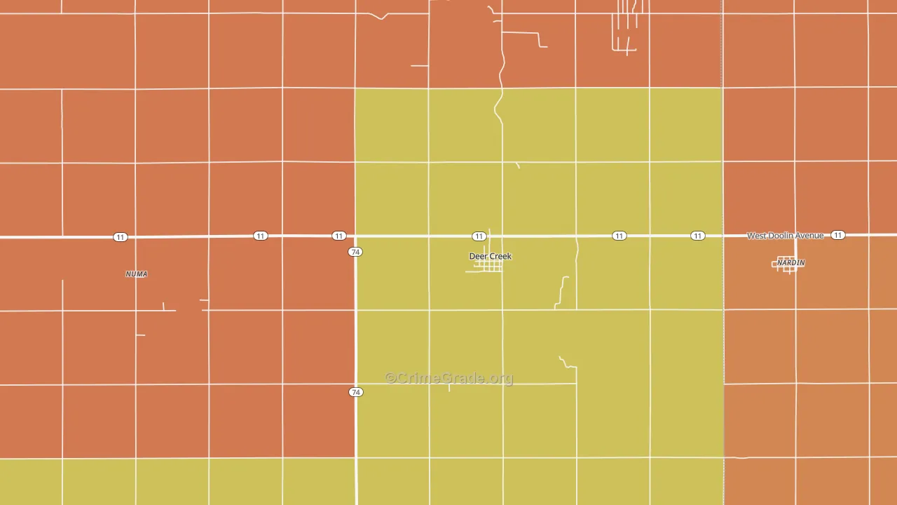 Deer Creek, OK Map of Murder Rates