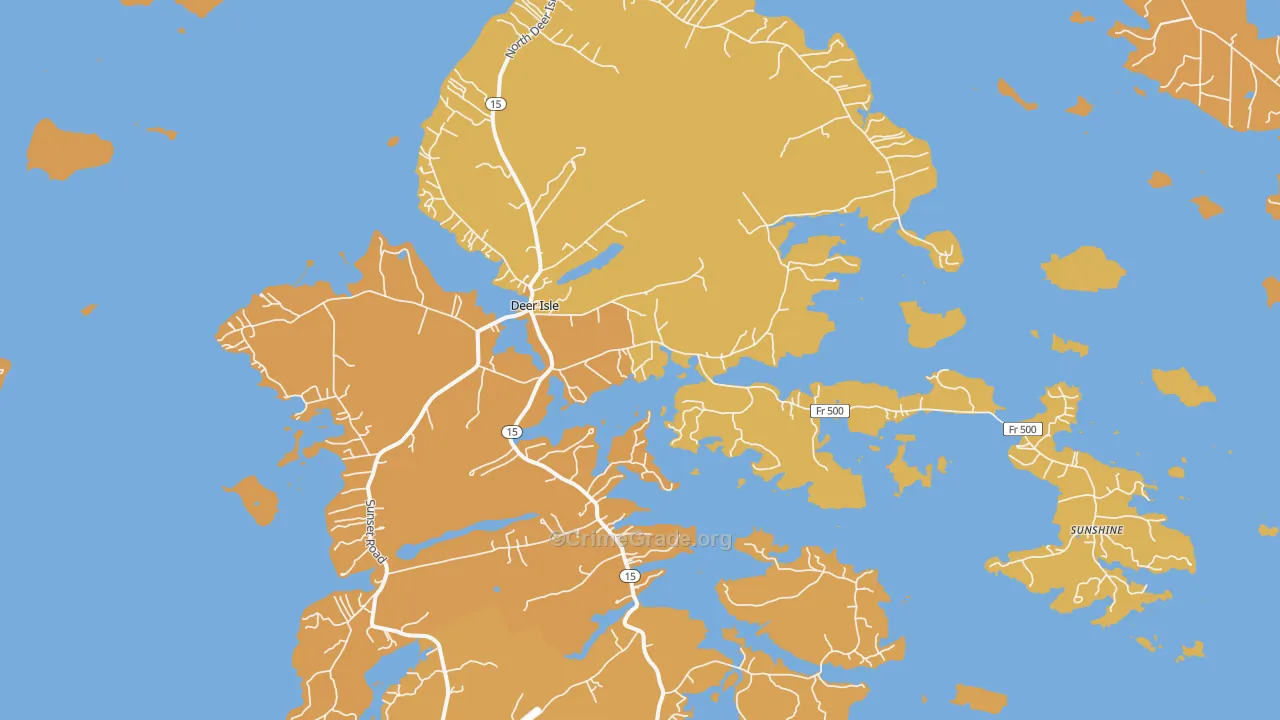 Deer Isle, ME Map of Murder Rates