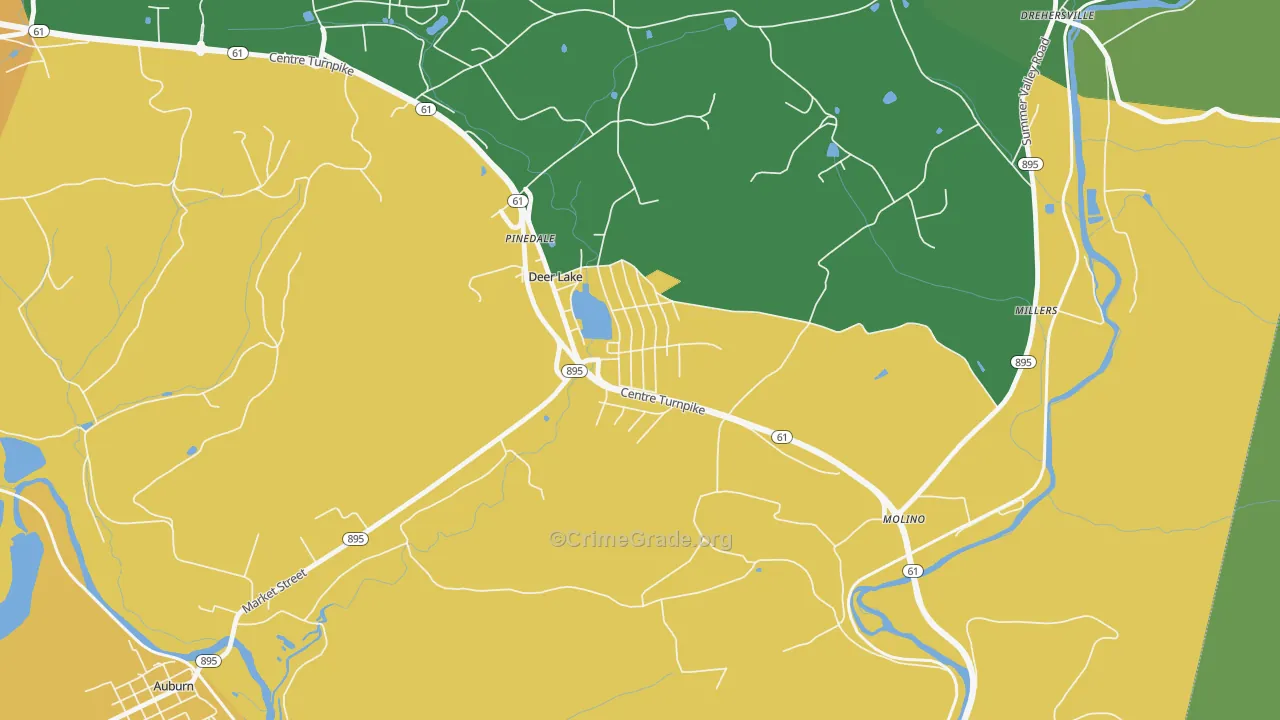 Deer Lake, PA Map of Murder Rates