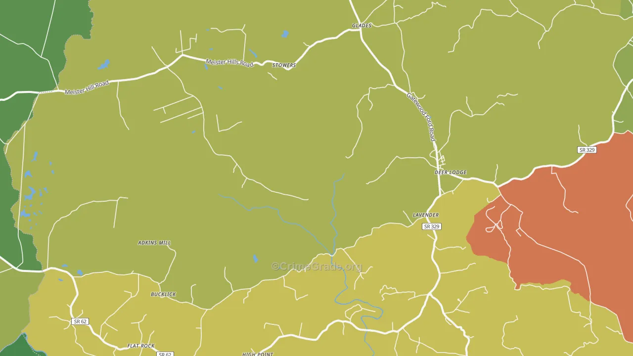 Deer Lodge, TN Map of Murder Rates