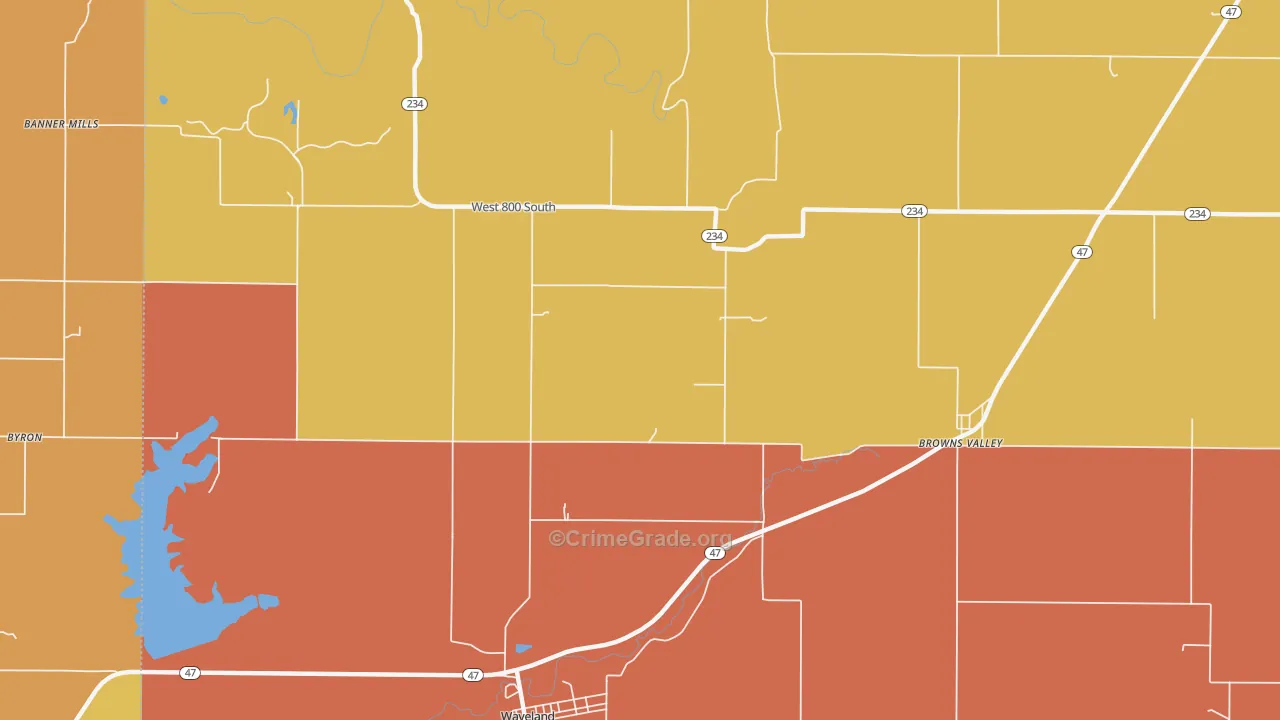 Deer Mill, IN Map of Murder Rates