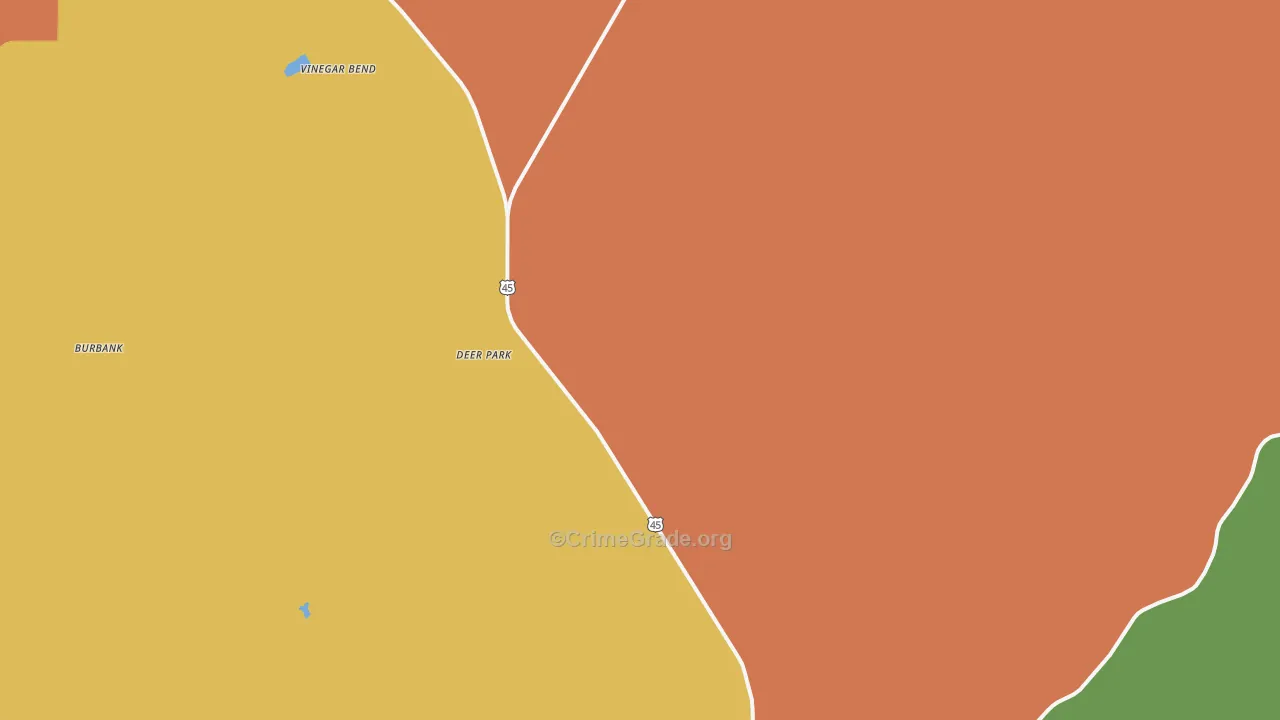 Deer Park, AL Map of Murder Rates