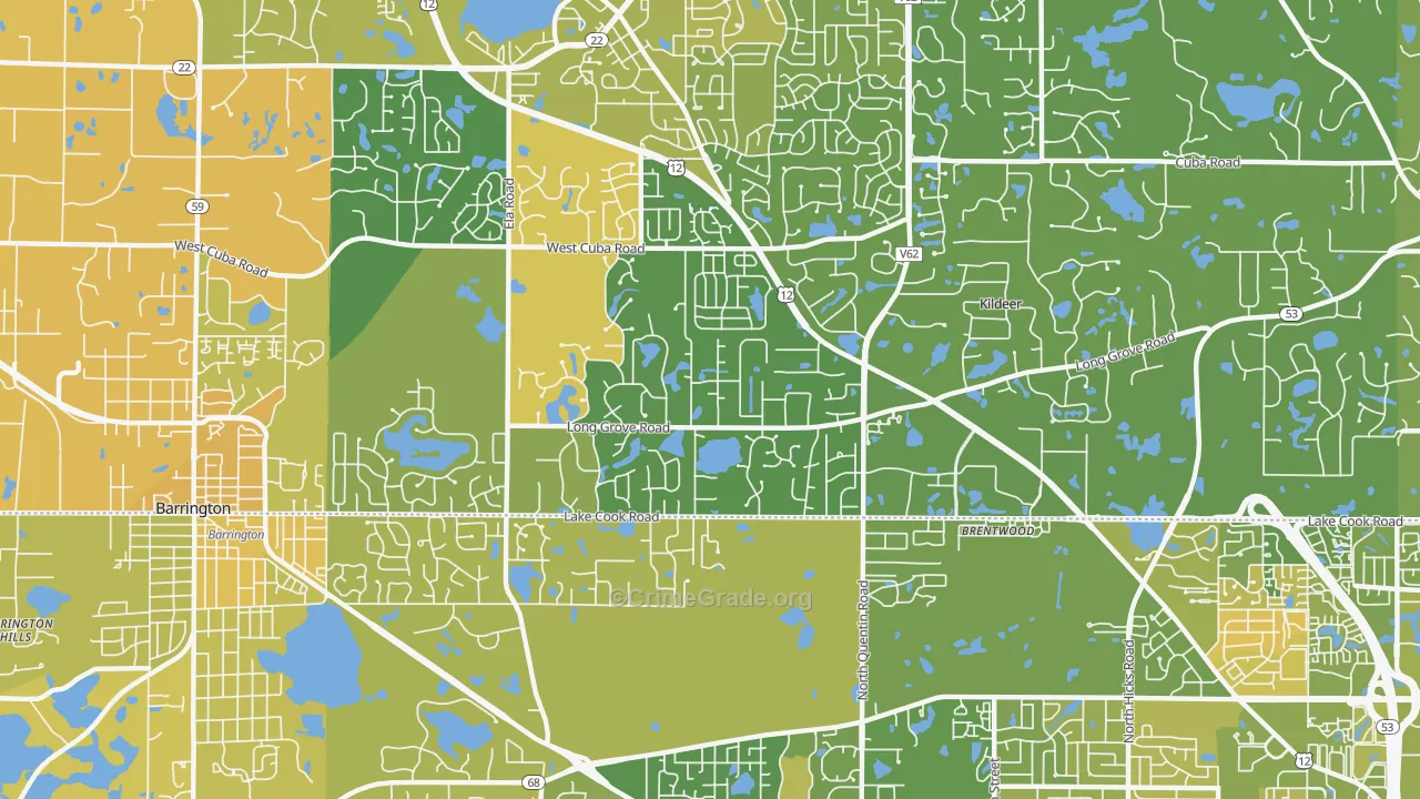 Deer Park, IL Map of Murder Rates