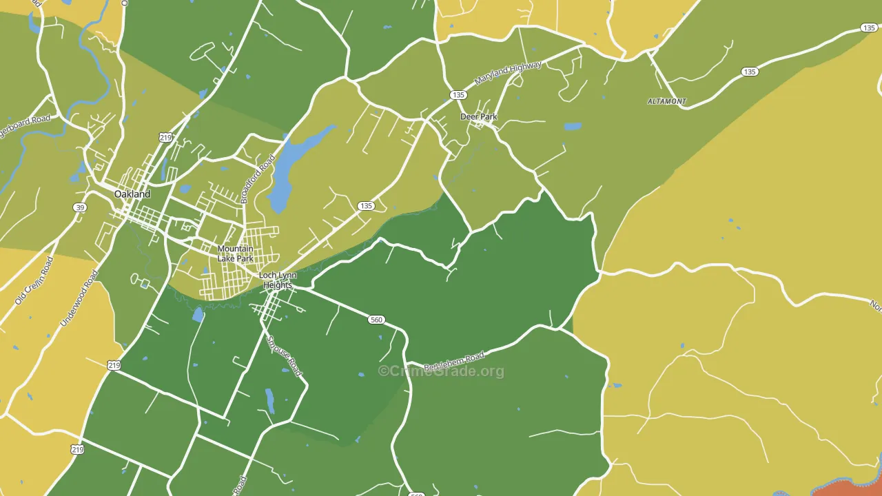 Deer Park, MD Map of Murder Rates