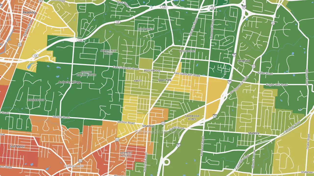Deer Park, OH Map of Murder Rates