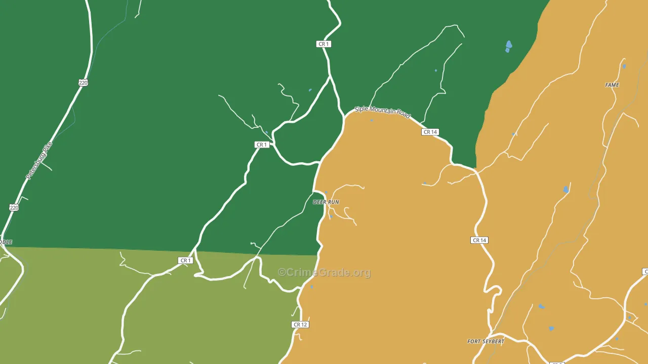 Deer Run, WV Map of Murder Rates