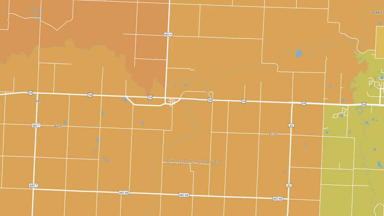 Deerfield, MO Map of Murder Rates