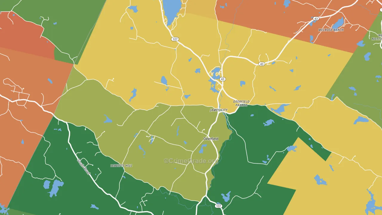 Deerfield, NH Map of Murder Rates