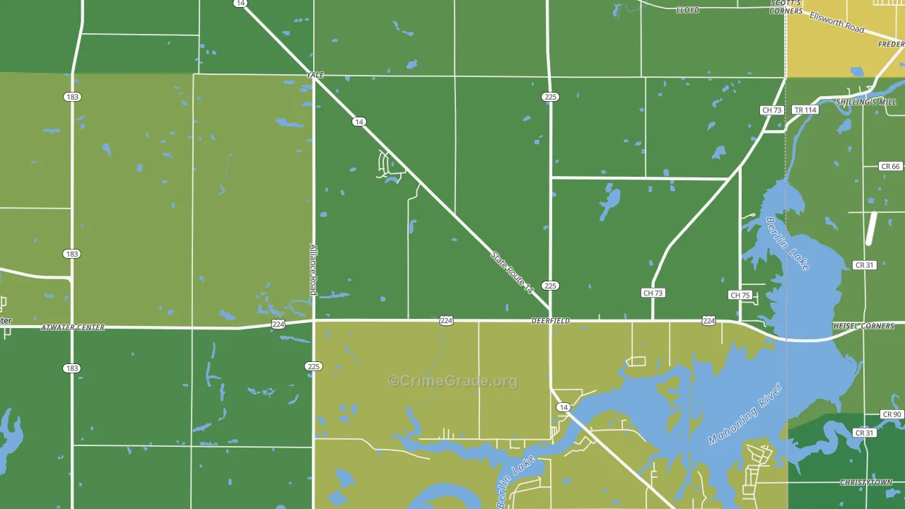 Deerfield, OH Map of Murder Rates