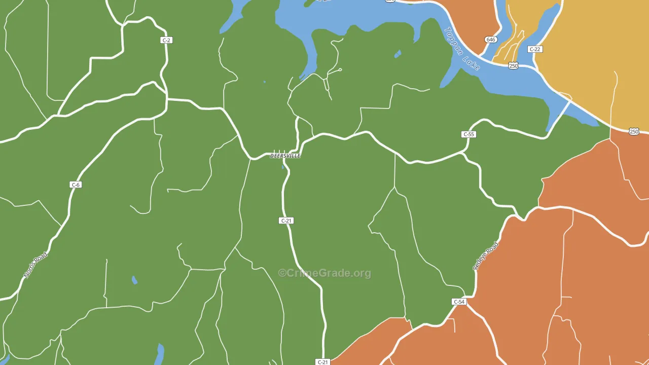 Deersville, OH Map of Murder Rates