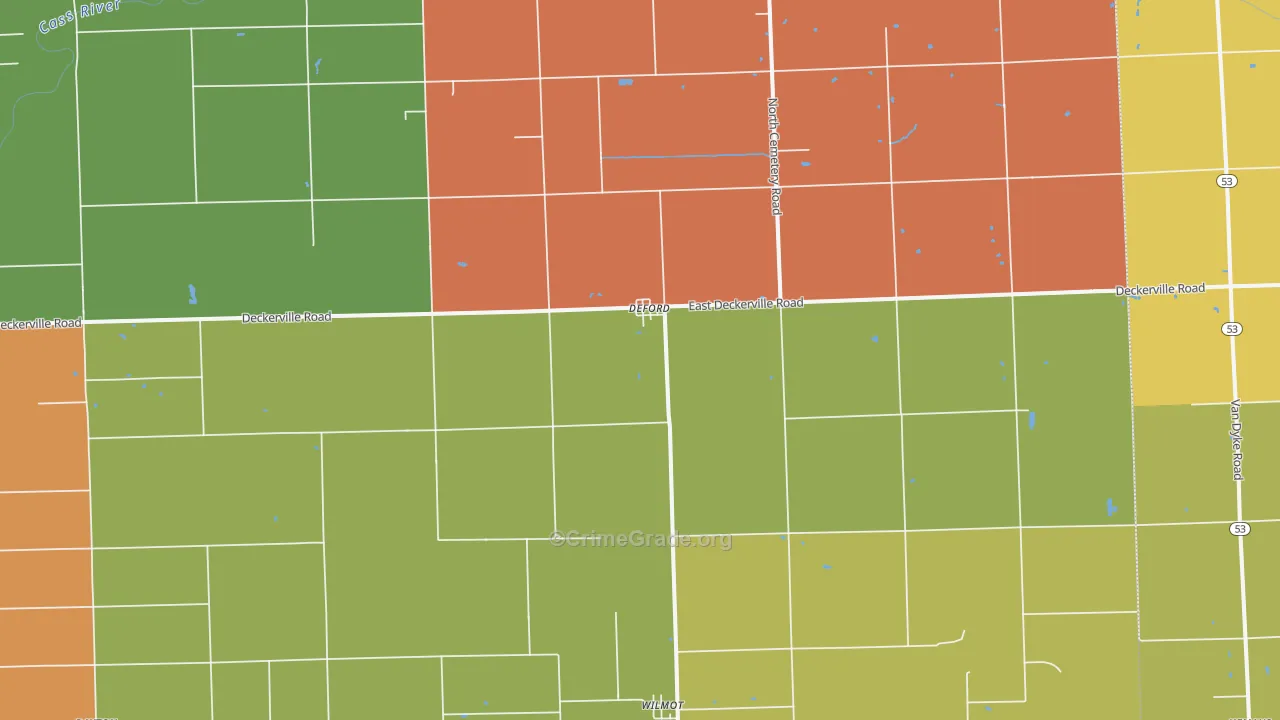 DeFord, MI Map of Murder Rates