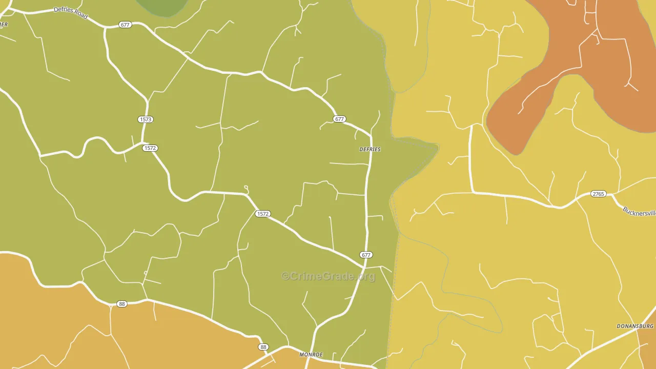 Defries, KY Map of Murder Rates