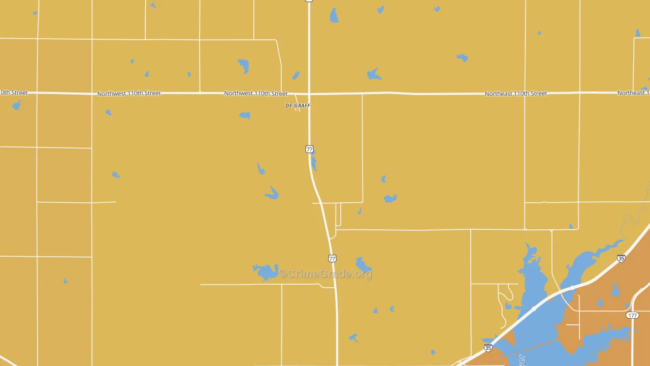 DeGraff, KS Map of Murder Rates