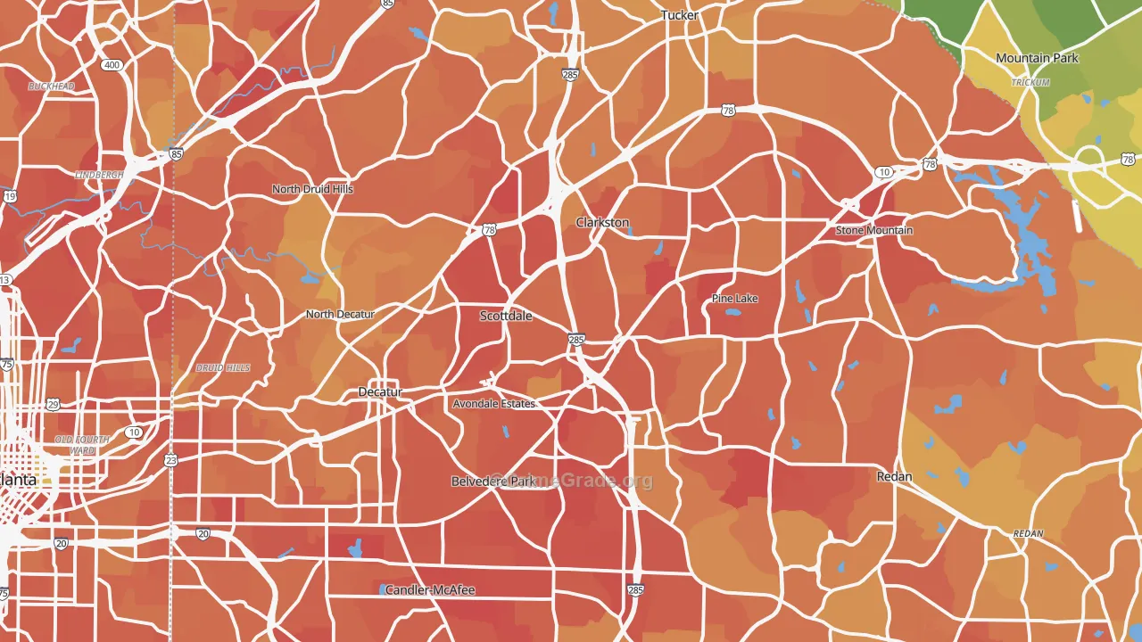DeKalb County, GA Map of Murder Rates