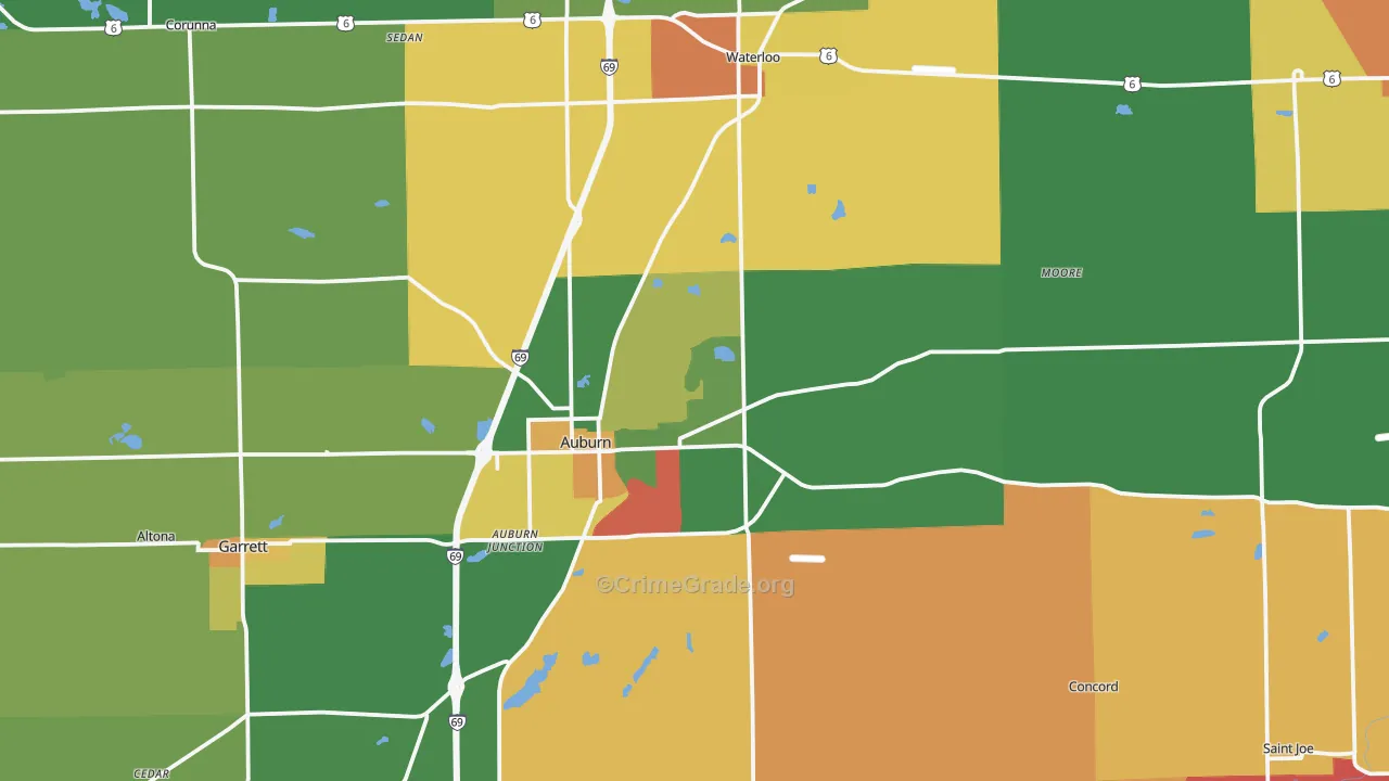 DeKalb County, IN Map of Murder Rates