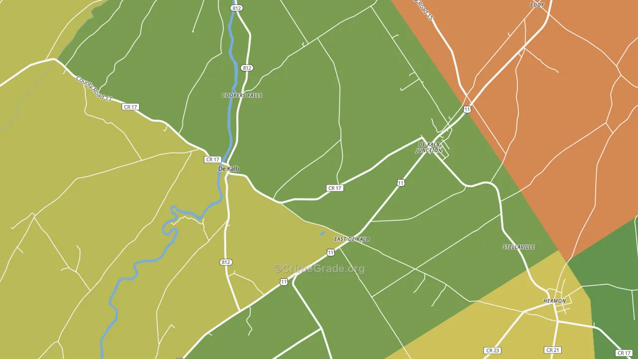 DeKalb Junction, NY Map of Murder Rates