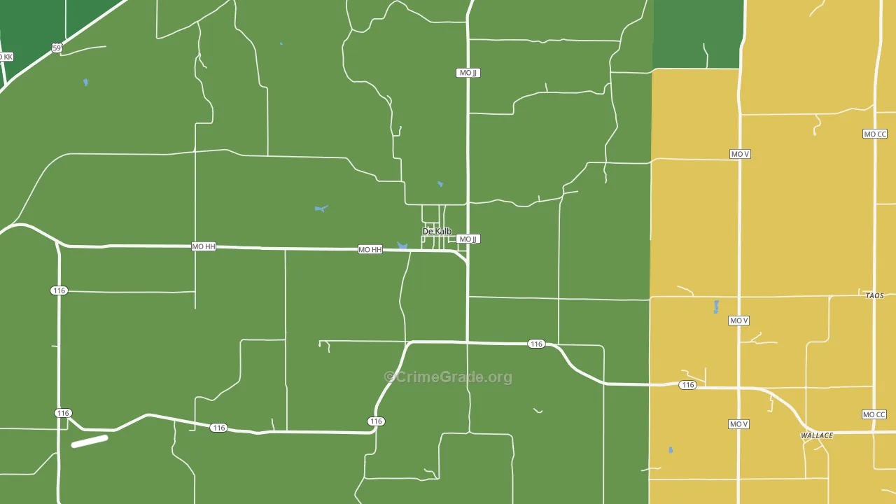 DeKalb, MO Map of Murder Rates