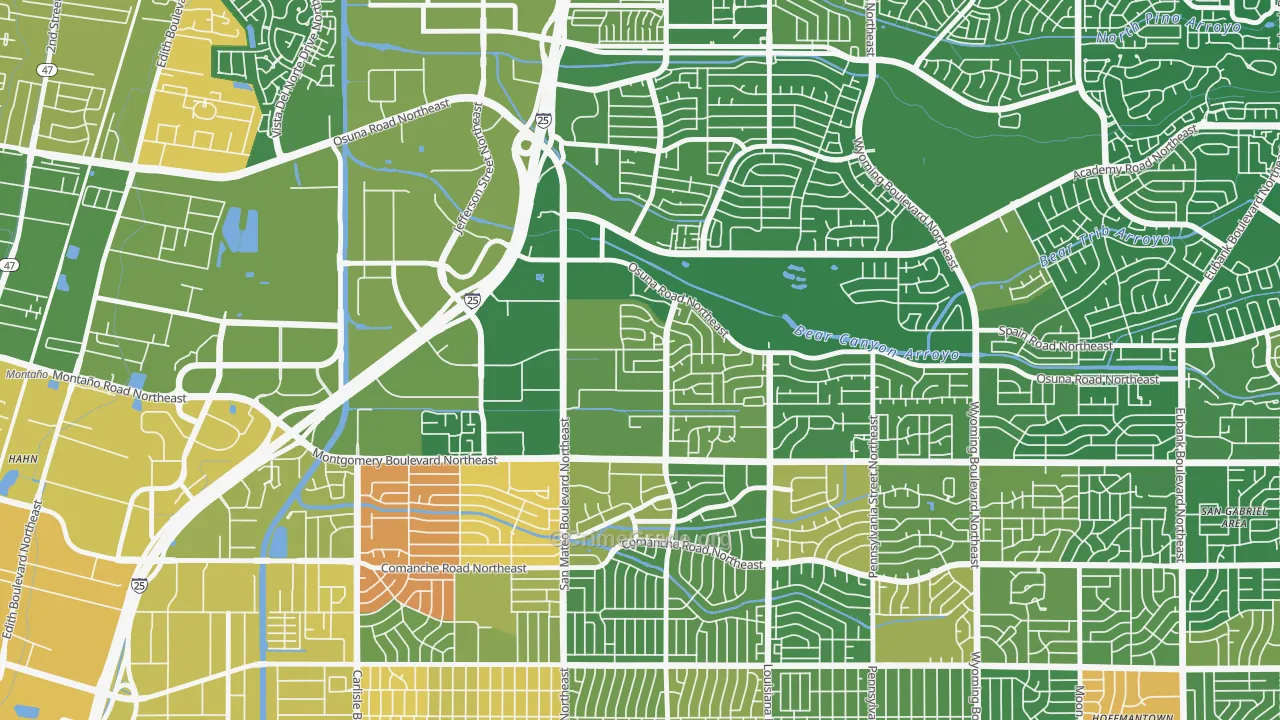Del Norte, Albuquerque, NM Map of Murder Rates