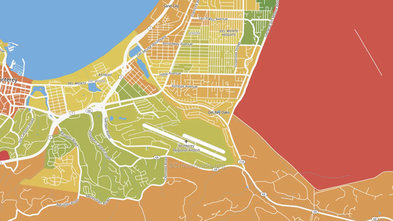 Del Rey Oaks, CA Map of Murder Rates