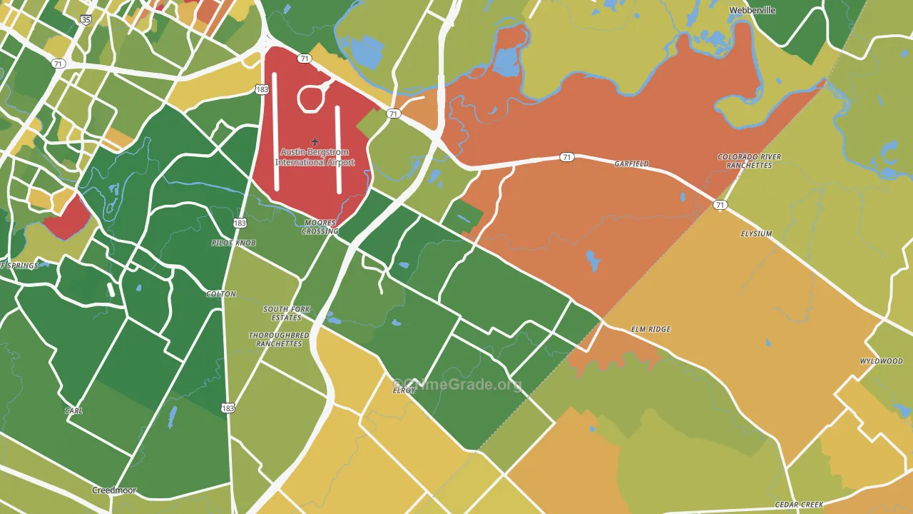 Del Valle, TX Map of Murder Rates