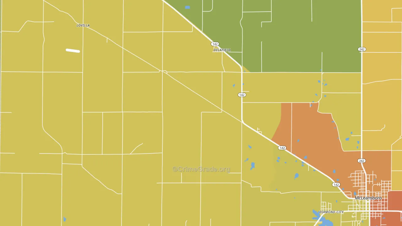 Delafield, IL Map of Murder Rates