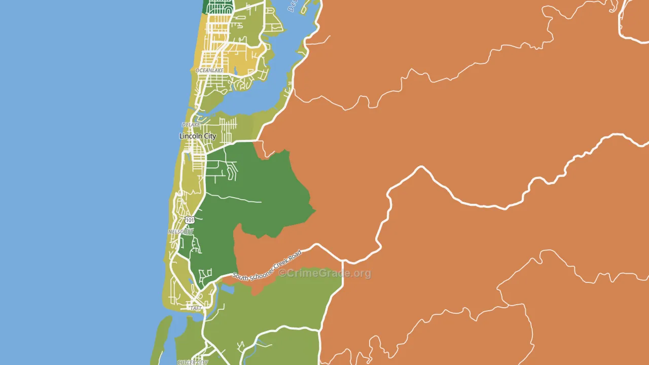 DeLake, OR Map of Murder Rates